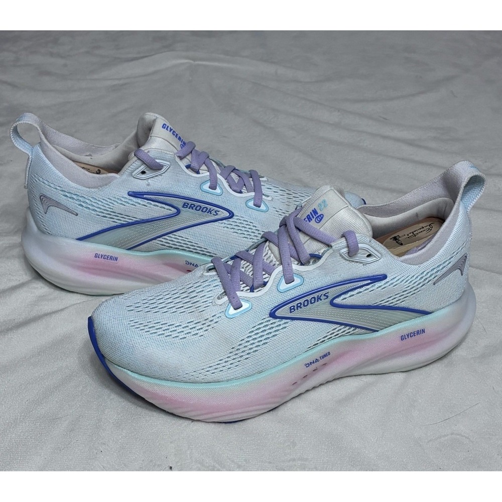 Brooks Glycerin 22 DNA Tuned Running Shoes Womens 7 Medium White 1204341B110